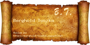 Berghold Toszka névjegykártya